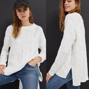 Anthropologie Pilcro Jasmine Cable Knit Chunky Tunic Sweater